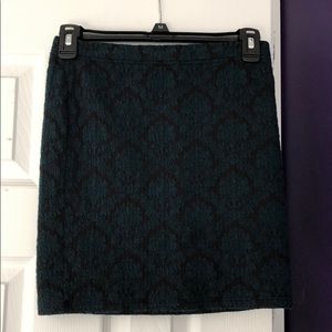 Black and Green Pattern Skirt